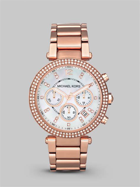 buy michael kors rose gold watch|michael kors parker chronograph watch.